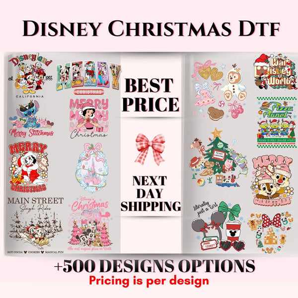 Disney Christmas DTF Gang Sheet – Ready to Press Transfers